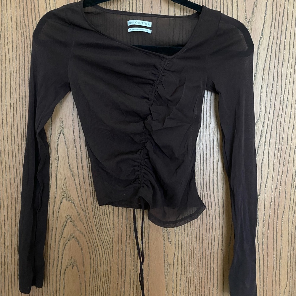 long sleeve mesh top